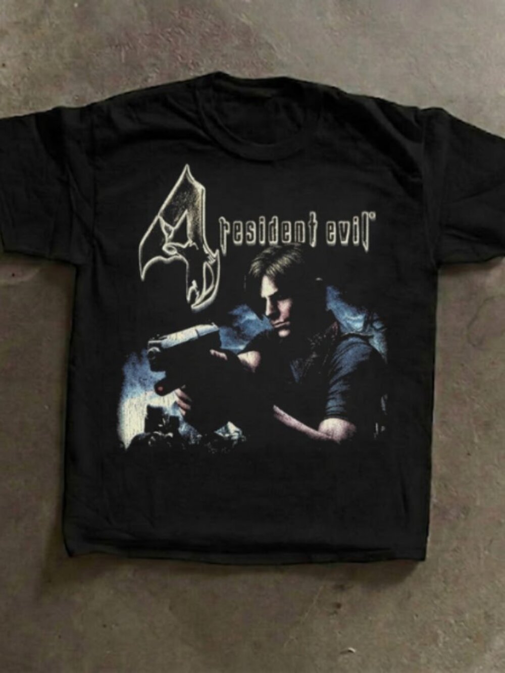 Resident Evil 4 Leon S Kennedy Graphic Tee Black T-Shirt